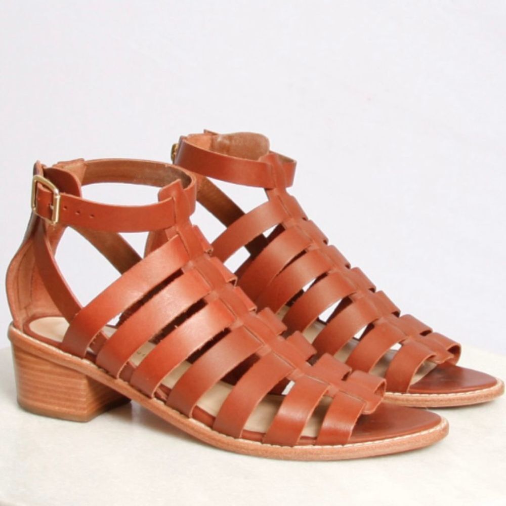 Loffler Randall rooney fisherman leather heeled sandals Good Condition size 8 fe